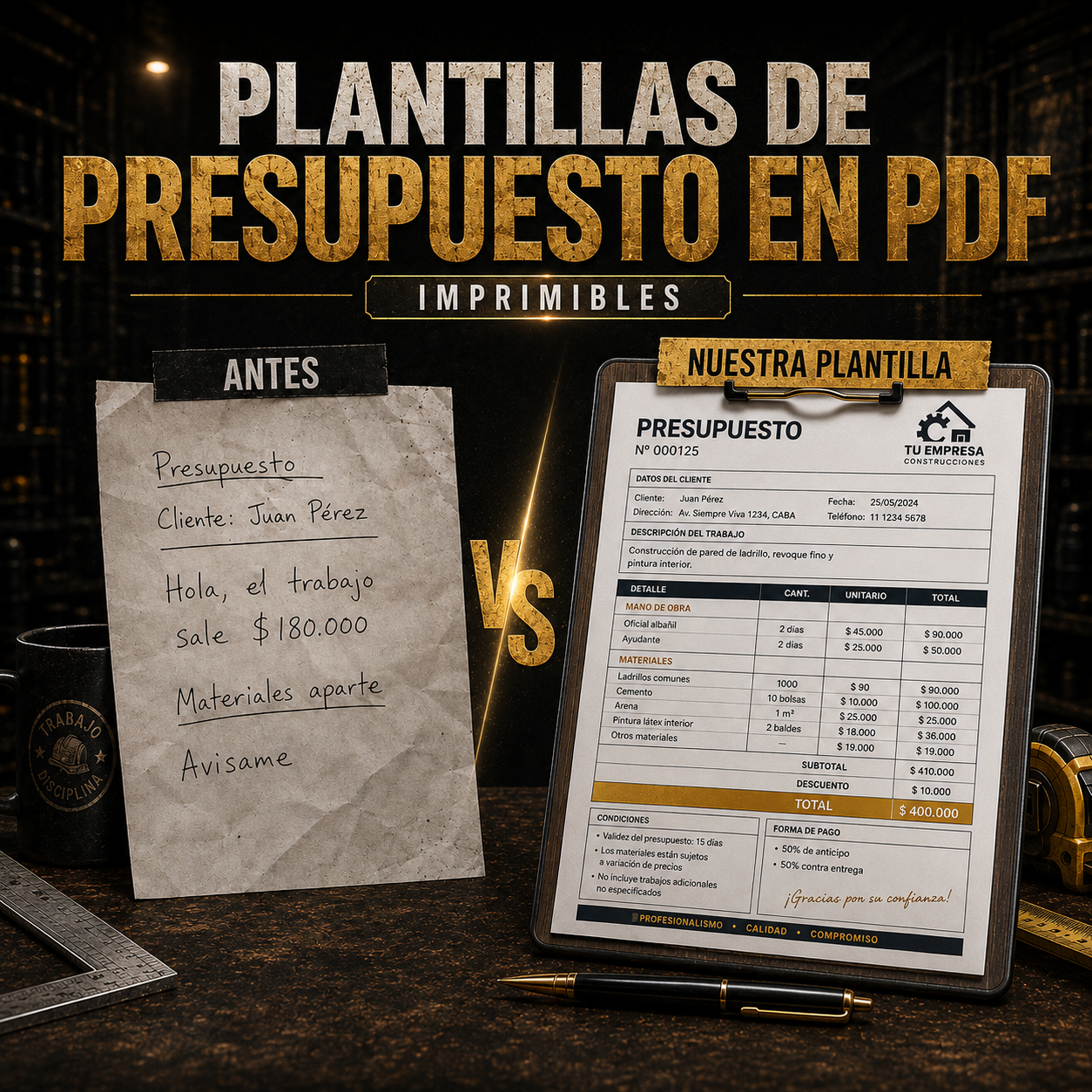 Plantillas de presupuesto en pdf - imprimibles